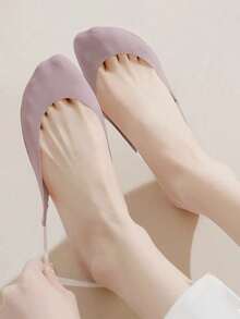 8双女士隐形船袜，硅胶防滑高跟鞋袜，薄冰丝半趾袜（无纸板），圣诞礼物 - 彩色 - 查看 4