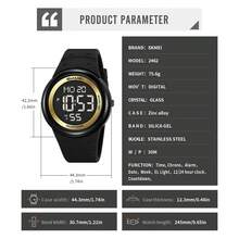 SKMEI 2462 男士豪华运动腕表 LED 显示屏闹钟计时码表硅胶表带 3BAR 防水礼品计时表 - 均碼 - 查看 8