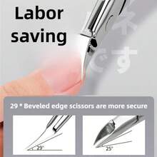 1pc White Professional Multi-Function Nail Clipper, Suitable For Ingrown Toenails, Thick/Hard Toenails, Classic Style - White - View 4