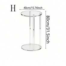 C 形亚克力透明饮料桌，适合小空间，迷你马提尼饮料边桌，适用于客厅和卧室 - 透明 - 查看 16