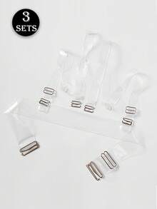 Invisible Transparent Bra Strap & Backstrap Set, Adjustable Transparent Shoulder Straps For Women, Comfortable Replaceable Bra Straps Suitable For Backless, Strapless And Low-Cut Clothing - Multicolor - View 5