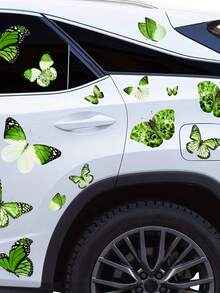 1pc "Fresh Green Wind Butterfly Wall Sticker - Natural Soft Decor" - Removable Self-Adhesive PVC Wall Sticker, Suitable For Bedroom, Living Room And Other Spaces - Spring Butterfly Decorative Sticker - D - View 7
