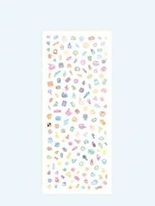 1Pc Transparent Stickers Cute And Simple Thin Design Small Animal Letters Food Bow Patterns Exquisite Student Learning Supplies Home Creative Decoration Water Cups Books Universal - Multicolor - View 11
