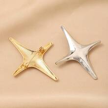 2026新款奢华金属十字星胸针，独特设计，女士翻领别针 - 彩色 - 查看 8