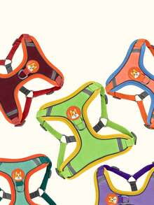 一套胸背式宠物狗牵引绳，背部牵引绳可防止宠物挣脱，宠物猫狗胸背式牵引绳，防逃脱狗牵引绳，可伸缩牵引绳，适合猫狗散步 - 彩色 - 查看 9