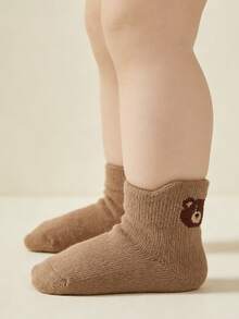 5 Pairs Baby & Kids Cute Bear Design Breathable Soft Comfortable Fashionable Socks - Multicolor - View 2