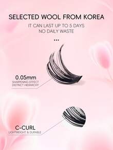 300片D型卷翘8-16mm混合假睫毛，DIY睫毛嫁接，柔软蓬松3D自然妆效，绿色底卡，轻松在家DIY睫毛，40D+50D+60D自然睫毛嫁接簇 - 查看 8