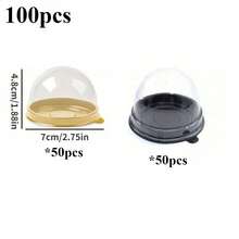 100/50/25/10/5pcs Oval/Semi-Circular Semi Ripe Cheese Molds With Lids, Suitable For Baking Pudding, Cakes, Snacks, Desserts, Caramel Pudding, Cupcakes, Pies, Caramel Pudding, Pancakes, Cupcakes, Etc. Mini Pudding Cups, Suitable For Parties, Weddings, Birthdays And Other Occasions. Half Circular Box Baking Packaging Box, Kitchen Baking Tools, Kitchen Supplies - Multicolor - View 13