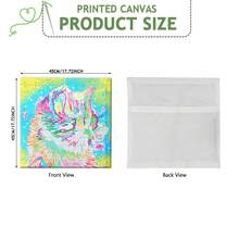 1PC 45X45 Customized Photo Cross Stitch Pillow Kit, Printed Canvas, With Pillow Core, Suitable For Occasions Such As Mother's Day/Father's Day/Thanksgiving/Teacher's Day, Creating Your Own Personalized Photo Pillowcase. The Ideal Gift For Family, Friends, And Oneself. Washable, Lightweight And Breathable - Multicolor - View 3
