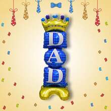 1pc/2pcs New 61-Inch Large Base DAD Foil Balloon - Perfect Room Decor For Father's Day Celebration - DAD Base - View 7