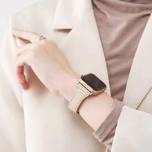 Dây đeo đồng hồ bằng da tổng hợp, tương thích với 38mm 40mm 41mm 42mm 44mm 45mm 49mm, Dây đeo cho dòng Ultra SE 10 9 8 7 6 5 4 3 2 1. - Màu be - Xem 5