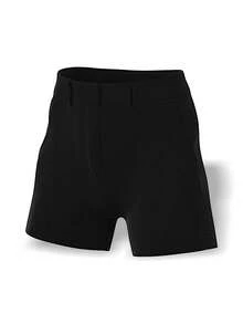 Nike Bộ áo hoodie và quần short, thoáng khí, nhanh khô, thấm hút mồ hôi, co giãn tốt, chống nắng, chắn gió, phong cách thường ngày, đa năng, dành cho nữ, màu đen. - Đen/Trắng - Xem 3