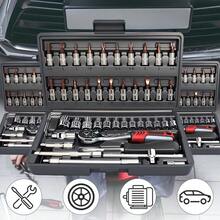 45/53pcs Tool Collection, Premium Professional Vehicle/Motorbike Repair Toolkit, 1/4 Inch Drive Deep And Standard Wrench Collection, Racing-Quality Vehicle Components Repair Ratchet Wrench And Additional Vehicle Repair Additions Toolkit - A - View 3