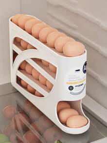 Khay đựng trứng lăn tự động cho tủ lạnh 4 tầng tiết kiệm diện tích, khay đựng trứng cho tủ lạnh và mặt bàn bếp, sức chứa 28 quả, giá lưu trữ trứng bằng nhựa bền cho tủ lạnh, mặt bàn, tủ bếp, phụ kiện sắp xếp nhà bếp - Nhiều màu - Xem 12