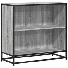 Grau Holzwerkstoff Bücherschrank 80,5x35x76cm Bibliothek Aufbewahrung Stauraum Buecher Dekoration Moderne Stabil Wohnzimmer Schlafzimmer Kueche Badezimmer Flur Diele Inneneinrichtung - Grau - Übersicht 2