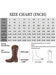 Comfyshoes Women's Embroidery Knee High Cowboy Boots, Flower Western Boots 2024 - rượu cô-nhắc - Xem 7