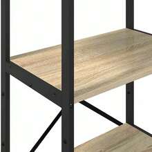 Roble Sonoma Madera de Ingenieria Libreria 56x34x133,5cm Biblioteca Almacenaje Organizacion Decoracion Moderno Estable Sala de Estar Dormitorio Cocina Pasillo Recibidor Interior - Marrón - Ver 8