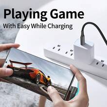1条90度USB-C转USB-C数据线，支持PD 60W快充，尼龙编织，兼容MacBook Pro/Pro充电器Type-C线（黑色） - 彩色 - 查看 4