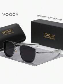 VOGGY Fashionable, Minimalist, Retro, Metal, Polarized Decorative Eyeglasses, For Men, Suitable For Sports, Driving, Outdoor, Cycling, Fishing, Vacation, Travel, Party, Decoration, Gift Looks Street Style And Suit For Sweater Jacket Sweatshirt Hoodie Leather Pants And Cargo Pants For Summer Beach Vacation,Outdoor,Travel - Xám/Xám - Xem 13