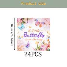 Butterfly Pattern Disposable Tableware Set, 7/9 Inch Party Plates, Disposable Paper Plates, Cups, Napkins, Suitable For Holidays, Weddings, Engagements, Birthdays, Parties, Celebrations - Multicolor - View 14