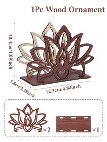 1pc Wooden Floral Pattern Hollow Design Tabletop Napkin Holder, Home Decor, Holiday Party Celebration, Centerpiece Decor, Birthday Wedding Decoration, Kitchen Dining Room Decor, Birthday Gift - Wood Color - View 9