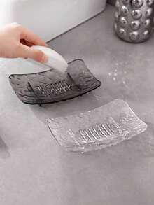 极简冰川图案皂碟，透明皂托，浴室通用皂盒 - 彩色 - 查看 12