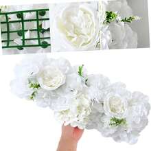 Long Artificial Rose Flower Arch Decor, Tabletop Center Piece Decoration, Wall Background Decor For Wedding Party - White - View 5