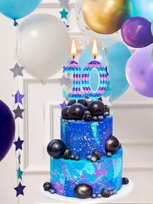 Multicolor Mosaic Number 0-9 Game & Battle Theme Birthday Party Cake Decorative Candles - View 7