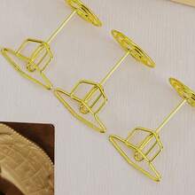 10pcs/5pcs/1pc Graduation Cap Table Number Place Holder, Graduation Cap Display Clip, Multifunctional Gold Graduation Cap Business Card Holder And Memo Clip, Suitable For Graduation Party, Wedding, Birthday Party - Multifunctional Photo/Image/Business Card Desktop Display Stand With Stable Base, Elegant Cap-Shaped Central Decor For Desktop - View 5