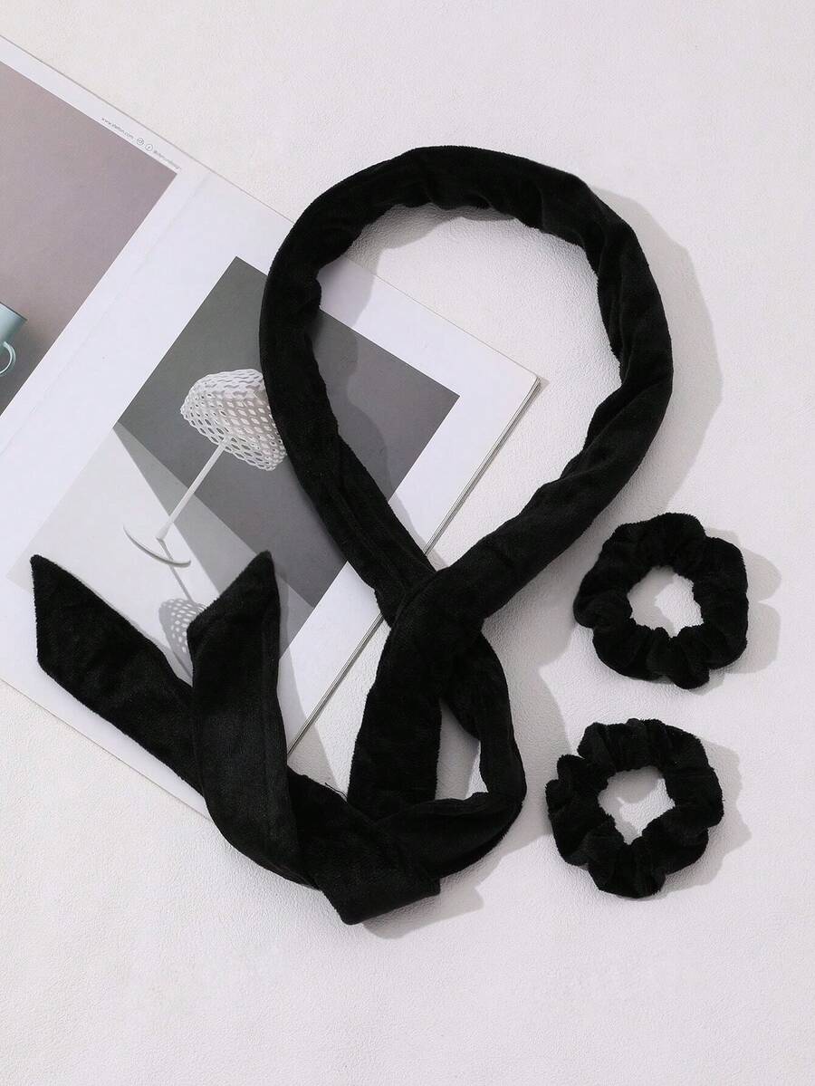 一套女士免加热海绵卷发器 - 黑色 - 查看 1