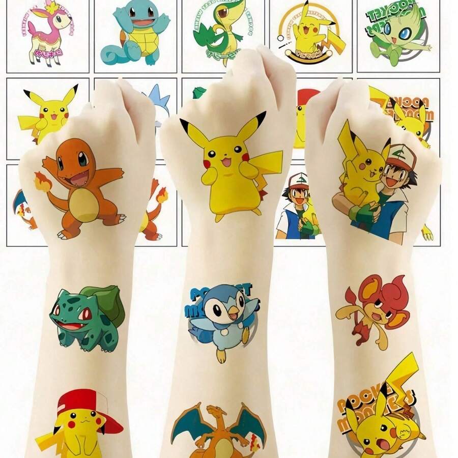 Pokemon 20 Pcs (5x5cm) Super Cute Stickers! Can Be Pasted Anywhere - Perfect For Birthday Parties, Cosplay, Or Daily Wear. Some Designs Have Surprise Patterns! - Multicolor - View 1