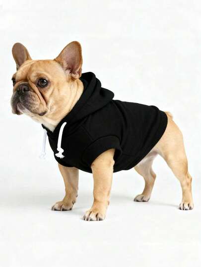 Áo nỉ không tay có mũ, chất liệu polyester màu trơn, dòng Dopamine, thoải mái, thích hợp cho mèo và chó sử dụng trong nhà và ngoài trời.