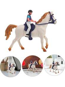 1pc Large Hollow Plastic Horse Model Toy, Farm Animal Toy For Children's Educational Recognition, Halloween Christmas Decoration Gift, Realistic Static Simulation Horse Model Toy, Children's Animal Recognition Toy, Horse Ranch Scene Decor Horse Toy, Farm Animal Toy - Multicolor - View 10