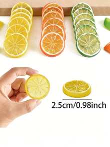 5/10/20pcs Artificial Plastic Lemon Slices, Suitable For Spring Wedding, Mother's Day, Valentine's Day, Vase Decor, Home, Dining Room, Bedroom Decor, Holiday Birthday Party Supplies, Outdoor Garden Decor, Graduation Gift, Fake Plants - Yellow - View 8