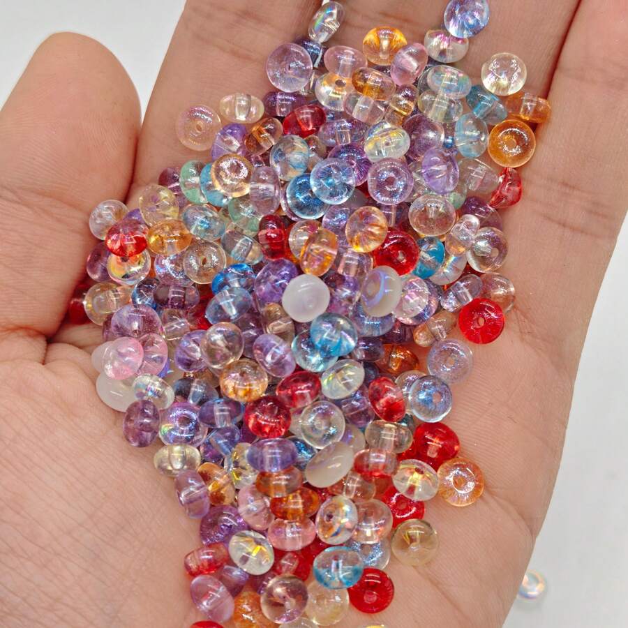 60 hạt/10g hạt cườm thủy tinh trong suốt, thích hợp để tự làm đồ trang sức, vòng tay và mặt dây chuyền. - Bàn tính 23 màu với sơn dầu và màu vẽ - Xem 1