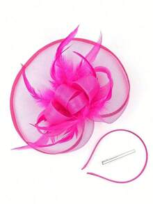 1Pc Fascinators Hats Women Fancy Tea Party Hats 2024 Elegant 1950s Derby Hats Hair Clip Bride Wedding Party - màu đen - Xem 6