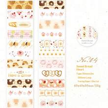 1 Roll Sulfuric Acid Paper Cutting Adhesive Decorative Tape, Fresh Salt Series Planner DIY Decorative Tape, Milk Salt Flower And Cloud Series, Suitable For Gifts, Office, Home, Marking, Labeling, Classroom, Entertainment Toys, Student Planners, Creative Retro Handmade Scrapbooking DIY Stickers - A - View 9