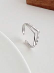 1 chiếc nhẫn ngón chân hình chữ V tối giản, thời trang bằng bạc Sterling S925, phù hợp cho lễ Halloween, phong cách đường phố thường ngày, có thể điều chỉnh kích thước, dành cho cả nam và nữ. - hình học - Xem 6