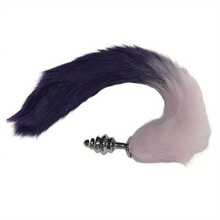 Ooth Long Fox Tail With  Plug, Sexy Animal Tail  Plug,  Role-Playing Toy, Suitable For Women, Men, And Couples. - Bạc - Xem 5