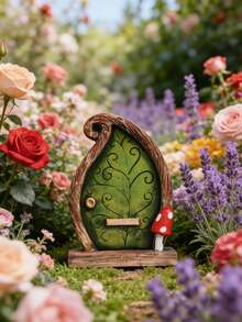 1pc Countryside Style Fairy Tale Cottage Decor, Rustic Mini Fairy Ornament, Creative Home Decor For Living Room Tabletop To Create A Cozy Atmosphere - K - View 3