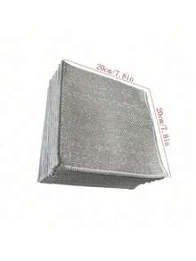 20pcs Reusable Metal Mesh Cleaning Cloths, Heavy Duty Scrub Pads To Remove Stubborn Stains, Grease And Rust On Kitchenware - Grey - View 8