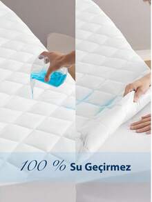 BONNY HOME Waterproof Quilted Mattress Protector, Soft Padded Fitted Bed Cover With Deep Elastic Edges - White - View 3