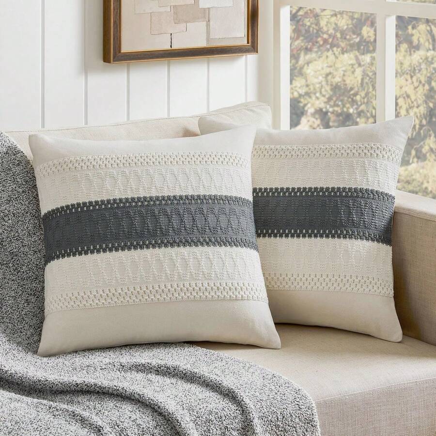 1pc Bohemian Style Decorative Pillow Cover - A Gray - View 1