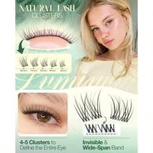 Short Lash Clusters 8-12MM Natural Eyelash Clusters Invisible Band Cluster Eyelash Extensions Wispy Cluster Lashes C Curly Individual Lashes 150PCS DIY Lash Extension By - Cụm ngắn B-Tự nhiên - Xem 2