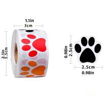 500 hojas/rollo Pegatinas con forma de pata de mascota autoadhesivas, etiquetas de pared con forma de animal, pegatinas de juguete - Multicolor - Ver 8