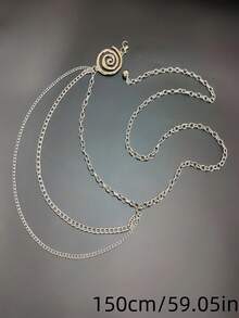 1pc Multi-Size Women's Multi-Layer Spiral Waist Chain, Y2K/Baddie Accessory, Suitable For Party, Vacation And Daily Outfit Summer Outfits - Spiral Multi-layer - View 16