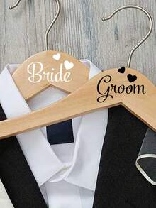 优雅的黑白“新娘”和“新郎”婚礼挂饰贴纸，适用于婚礼剪贴簿、相册、请柬、情侣纪念品、浪漫婚礼主题工艺品。 - 均碼 - 查看 3