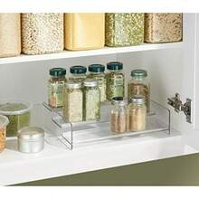 InterDesign 65430 Linus Cabinet Organizer Rack Storage for Kitchen Pantry or Bathroom Countertops Clear - Transparente - Ver 3