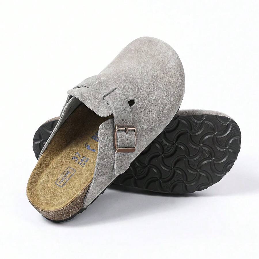 Boston Unisex Buckle Clogs With Arch Support, Soft Cork Sole, Mules, Stylish Platform Beach Sandals, Platform Outdoor Slippers. - Pink - View 1