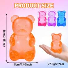 New Bear Shaped Squeeze And Release Toys, Slow Rebound Release Toys, Casual Holiday Gifts, High Aesthetic Dopamine Colors- Soft And Slow Back,Sticky Stress Relief Toy,Cute Stuff,Travel Portable Fidget Squeeze Toys,Squishy,Perfect For All Ages Austism,Ideal Holiday Gifts,Fun Cute Gift,Birthday Gifts,Easter Gifts,Halloween Gifts,Christmas Gifts,Christmas Stocking Fillers,Party Bag Fillers(Orange) - 橘色 - 查看 3